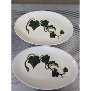 California Ivy Poppy Trail Set Of 2 Oval Appetizer Plates Vintage